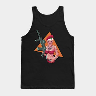 bloody women christmass soldier Tank Top